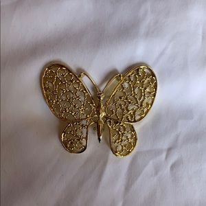 Gold Butterfly Brooch